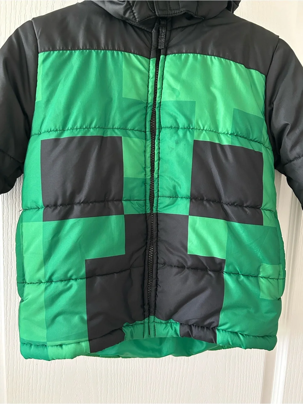 Kids Minecraft Winter jacket Hooded Size7/8